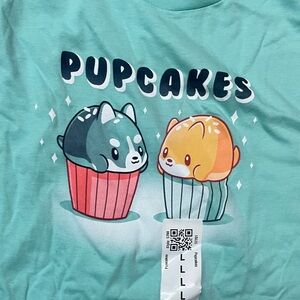 Women’s Tee Turtle Blue Short Sleeve Cup Cakes T-Shirt, L